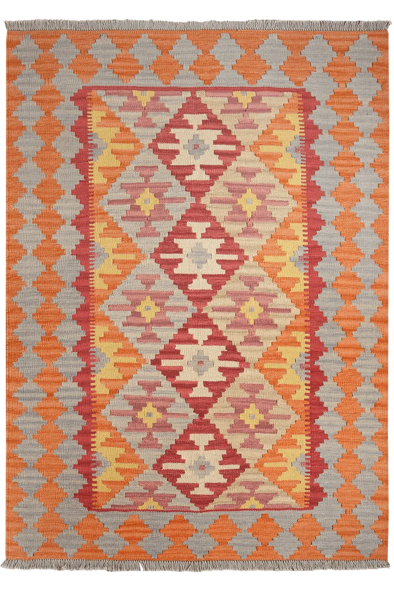 Kelim Gashgai · Handgewebt – Orange, 182x129 cm