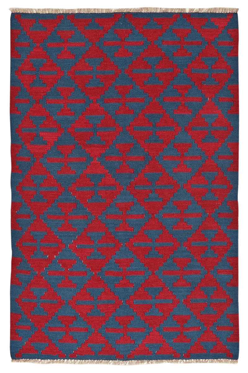 Kelim Gashgai · Handgewebt – Blau, 184x123 cm