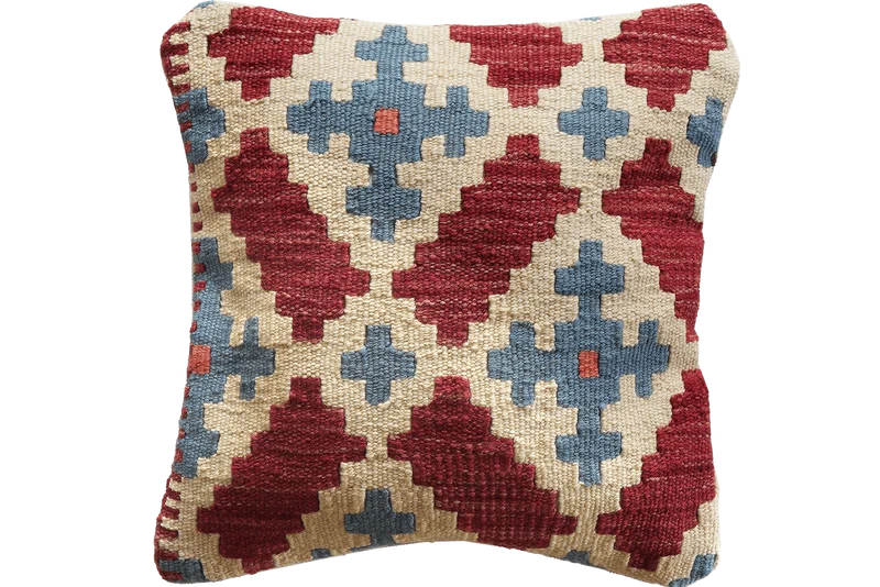 Kelim Kissen · Handgefertigt – Bunt, 40x40 cm
