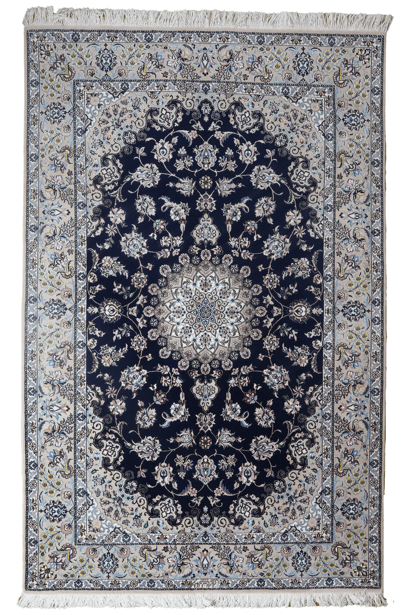 Nain 6La · Handgeknüpft – Blau, 196x125 cm