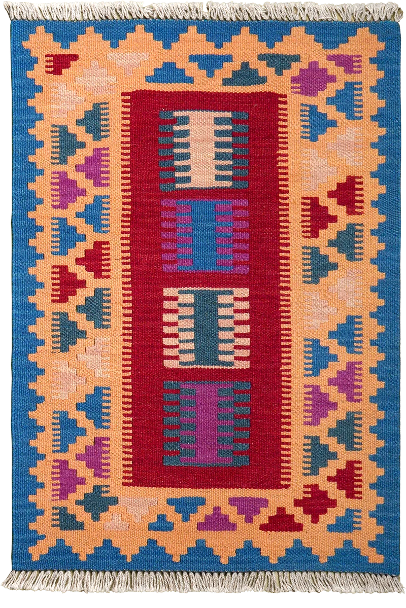 Kelim Gashgai · Handgewebt – Rot, 90x62 cm