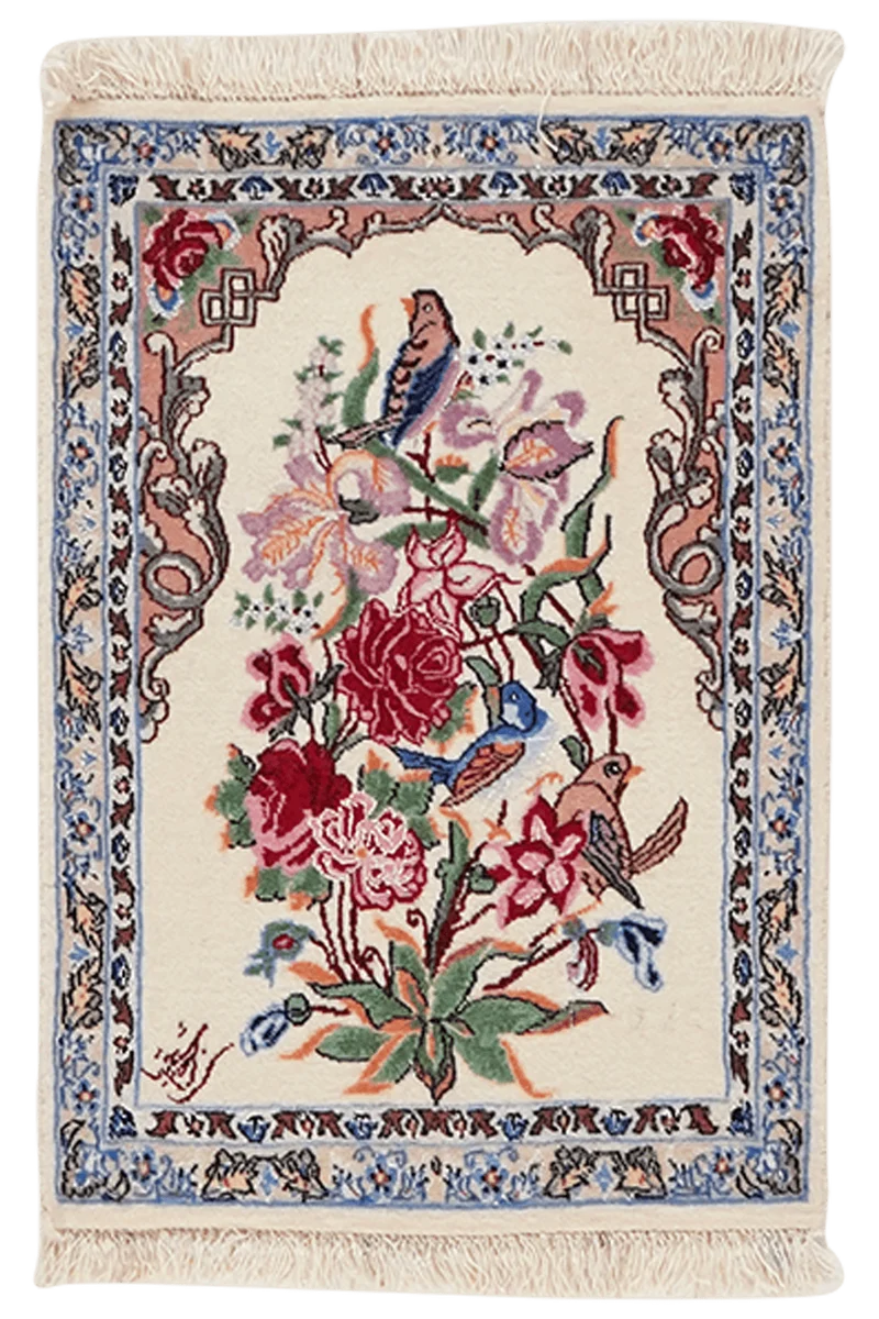 Isfahan · Handgeknüpft – Beige, 55x38 cm