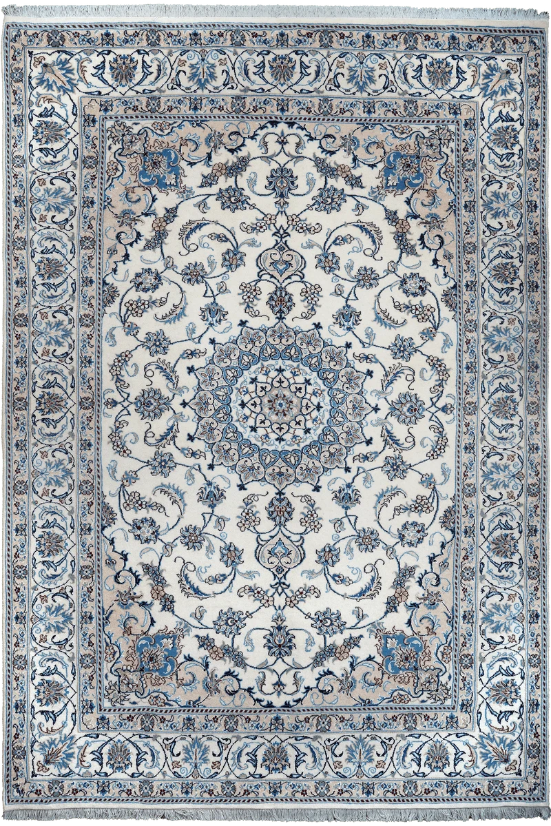 Nain 12La · Handgeknüpft – Beige, 296x196 cm