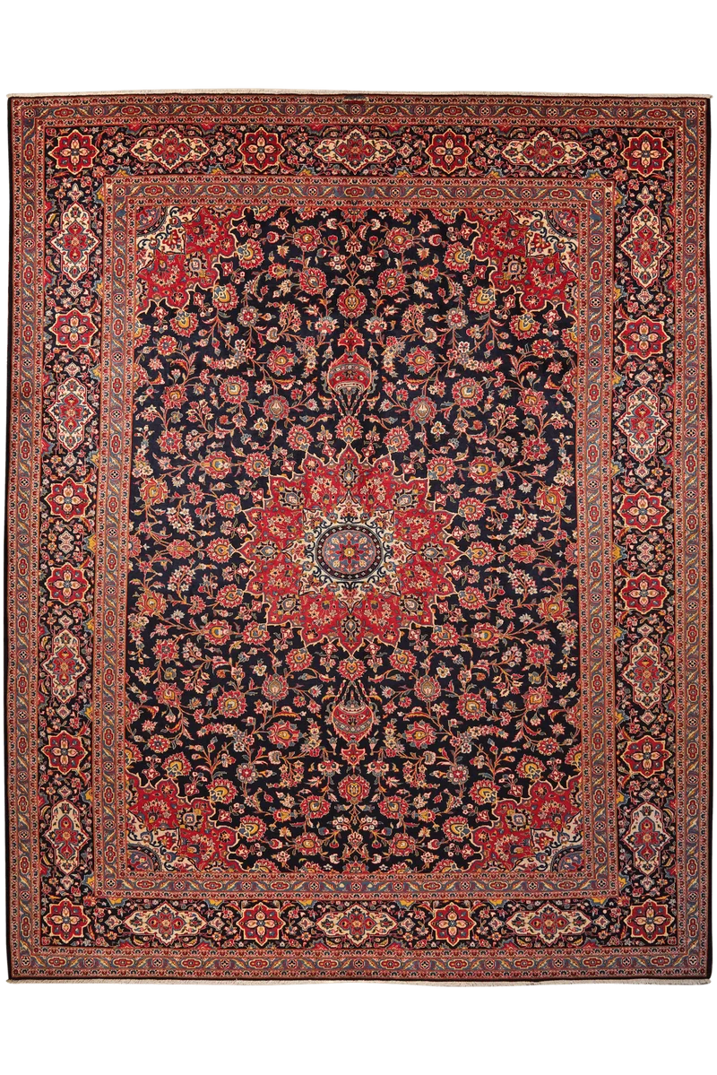 Kashan · Handgeknüpft – Blau, 399x317 cm