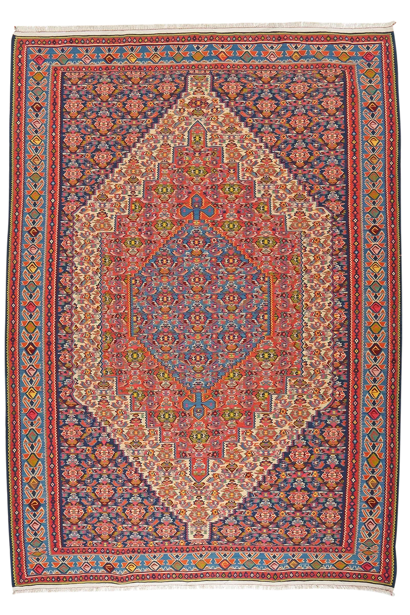 Kelim Senneh · Handgewebt – Beige, 286x207 cm