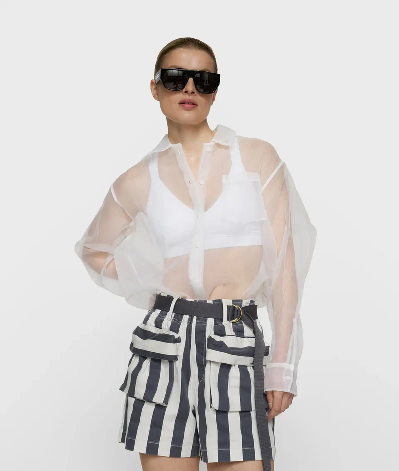 10DAYS AMSTERDAM Angel Shirt Organza - Ecru