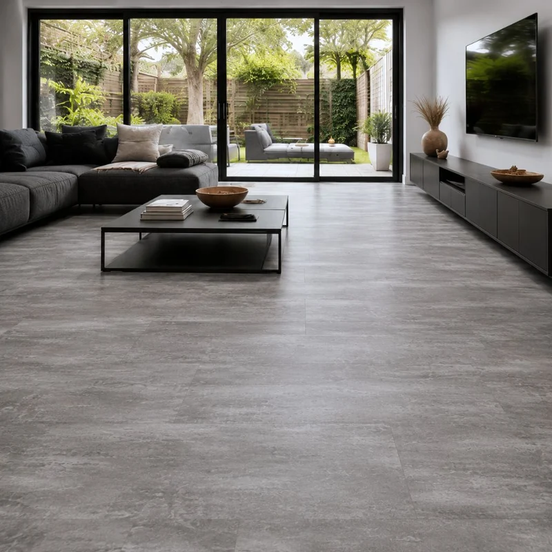 Vinylboden Fliesenoptik Sichtbeton grau GreenLine Silent XL