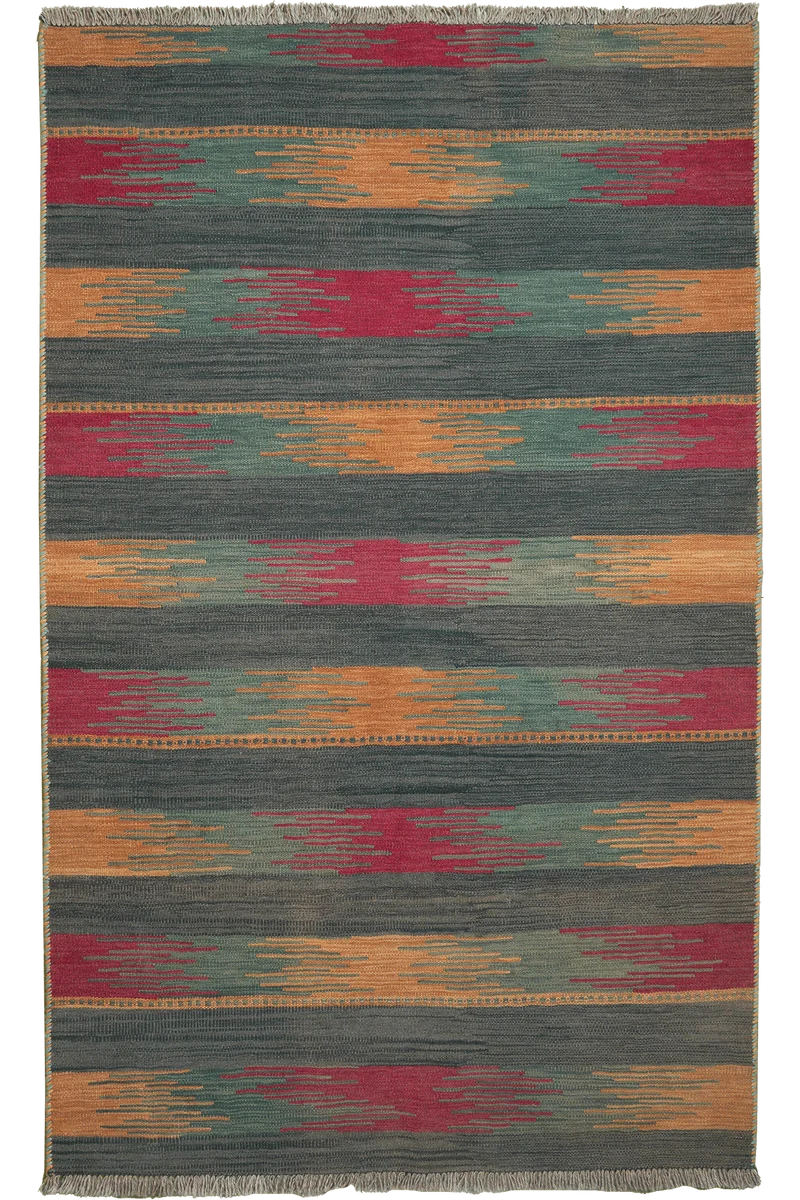 Kelim Gashgai · Handgewebt – Grün, 192x117 cm
