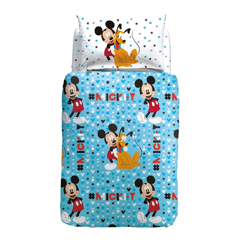 Completo Copripiumino mickey stelle in Cotone