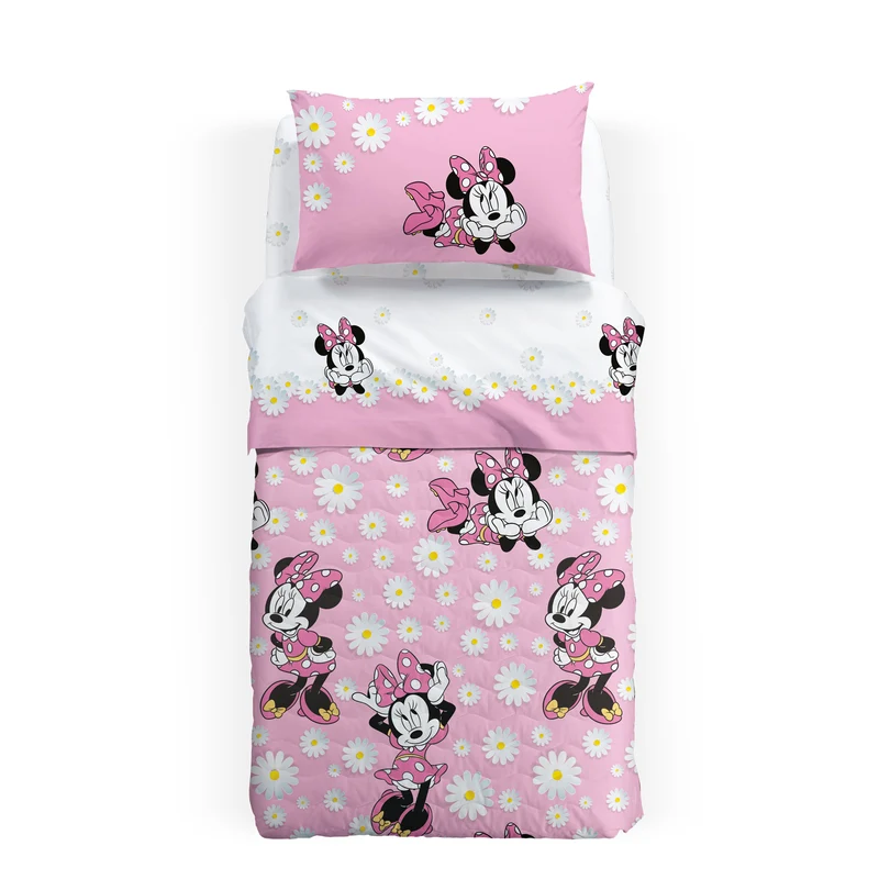 Copriletto Primaverile minnie margherite in Cotone 80 gr/mq