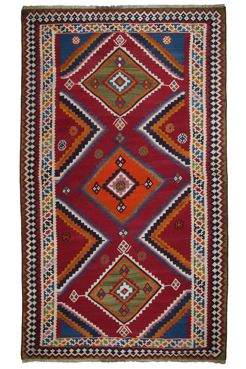Kelim Gashgai Old · Handgewebt – Bunt, 281x165 cm