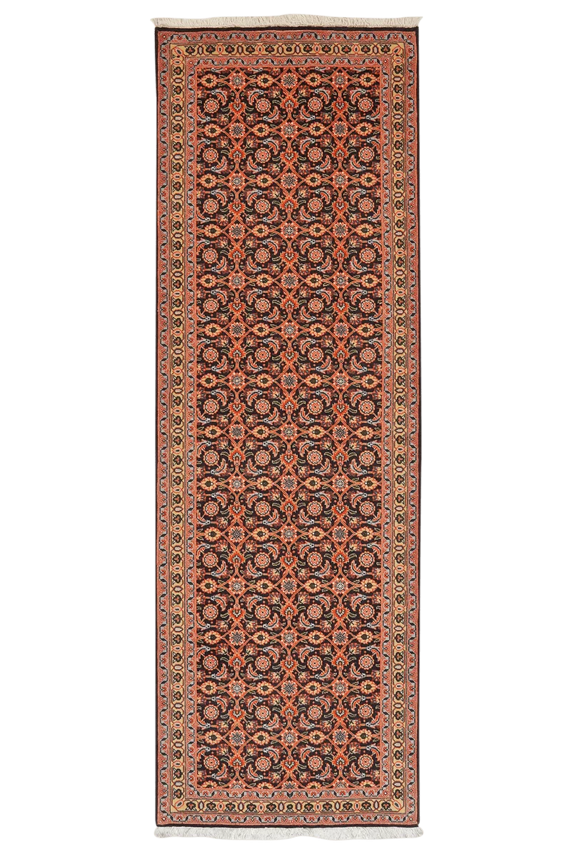 Tabriz 50 Raj · Handgeknüpft – Orange, 198x65 cm