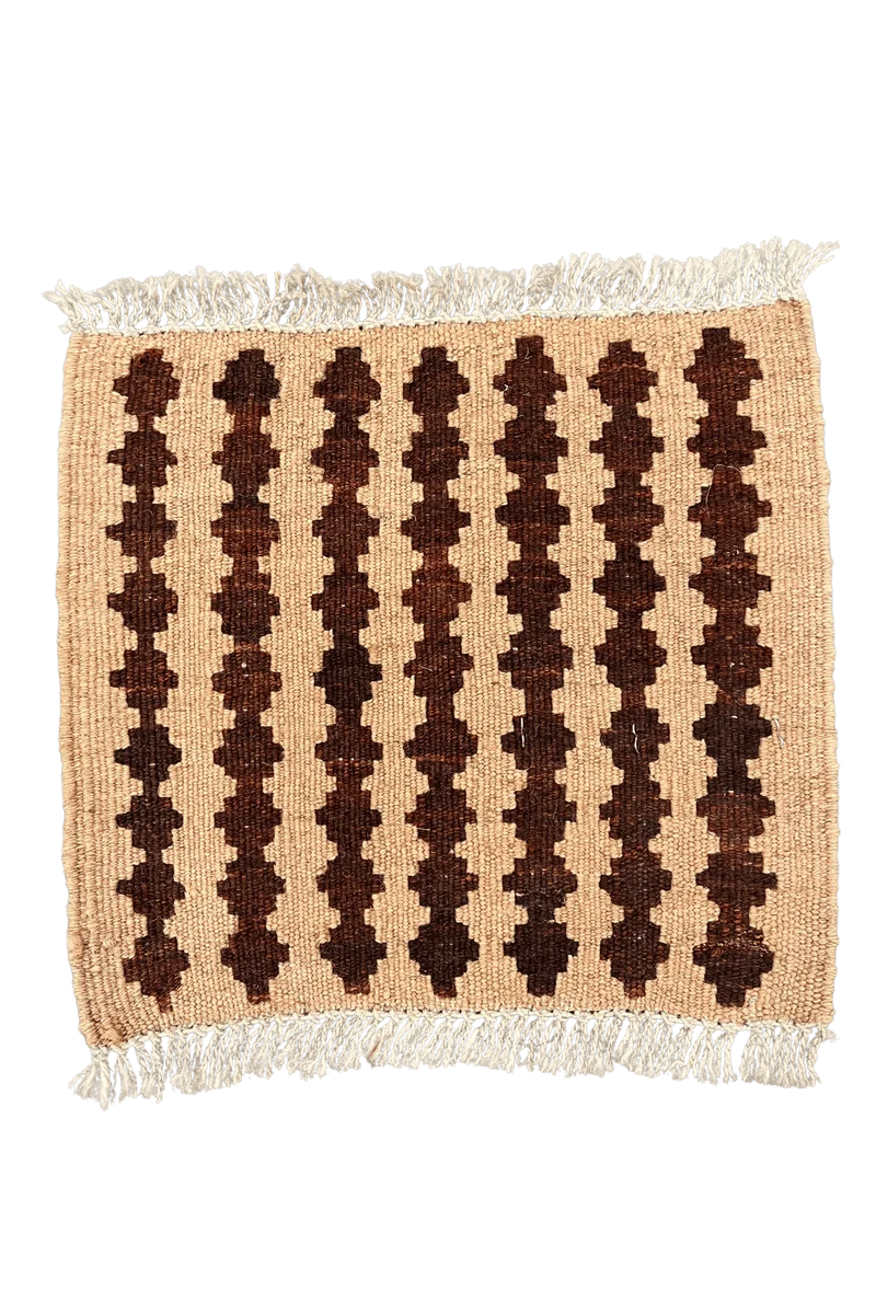 Kelim Gashgai · Handgewebt – Braun, 31x28 cm
