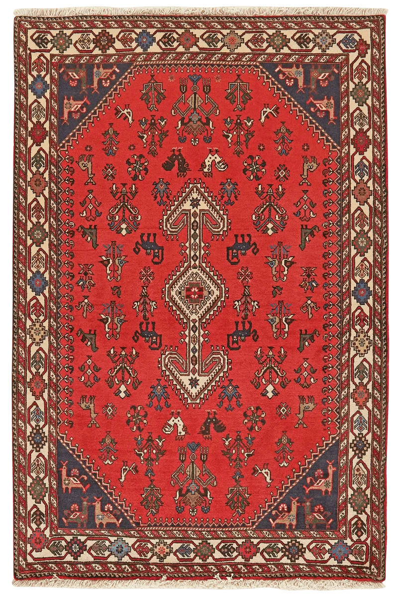 Nasrabad · Handgeknüpft – Rot, 155x104 cm