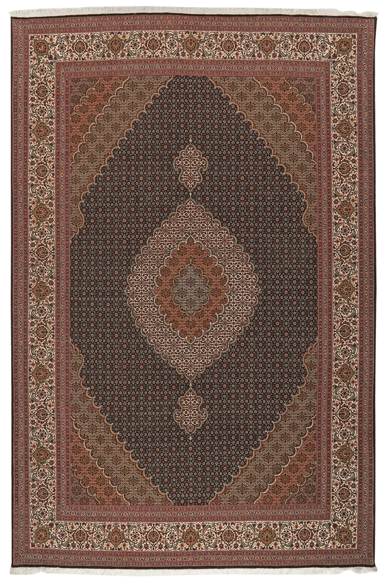 Tabriz 50 Raj · Handgeknüpft – Schwarz, 309x202 cm