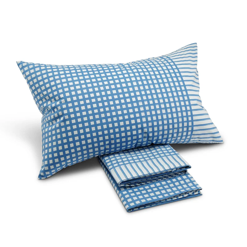 Completo Lenzuola in Cotone Quadretti New Generation Geometrico