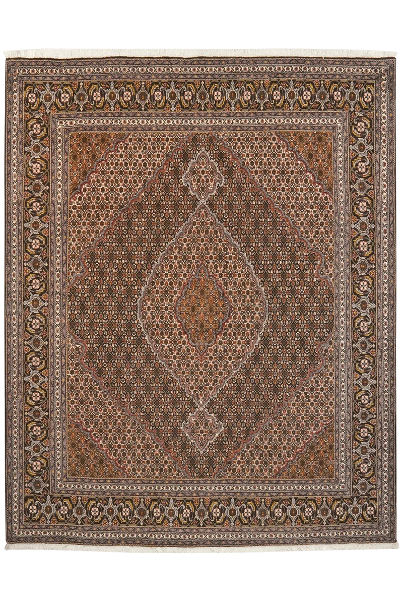 Tabriz 40 Raj · Handgeknüpft – Braun, 246x197 cm