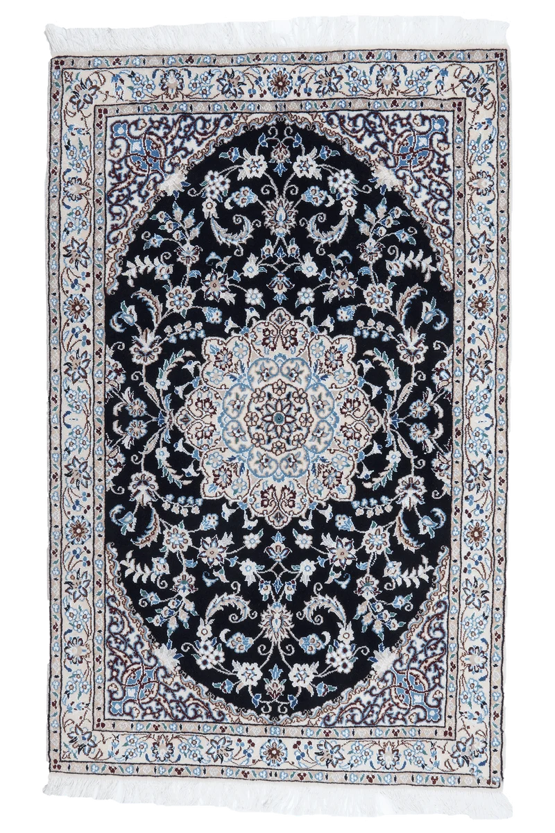 Nain 9La · Handgeknüpft – Blau, 158x100 cm