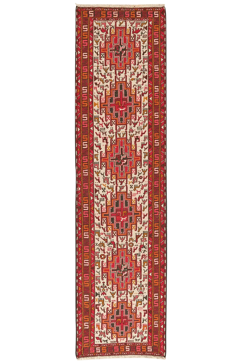 Sumak Shahsavan · Handgewebt – Beige, 289x75 cm