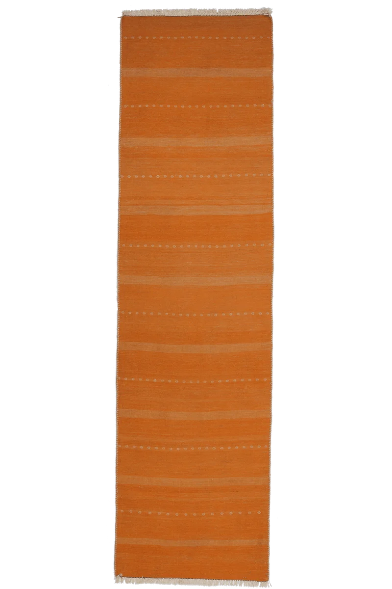 Kelim Afshar · Handgewebt – Gelb, 218x60 cm