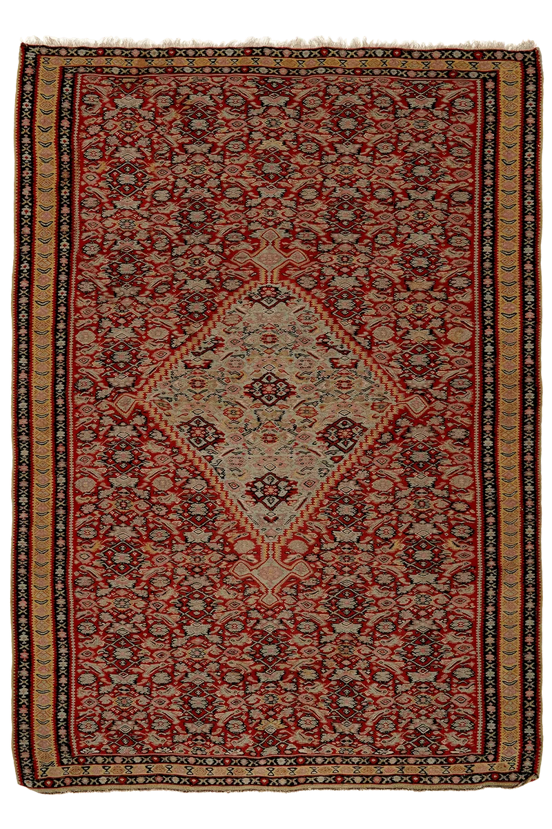 Kelim Senneh · Handgewebt – Rot, 198x138 cm