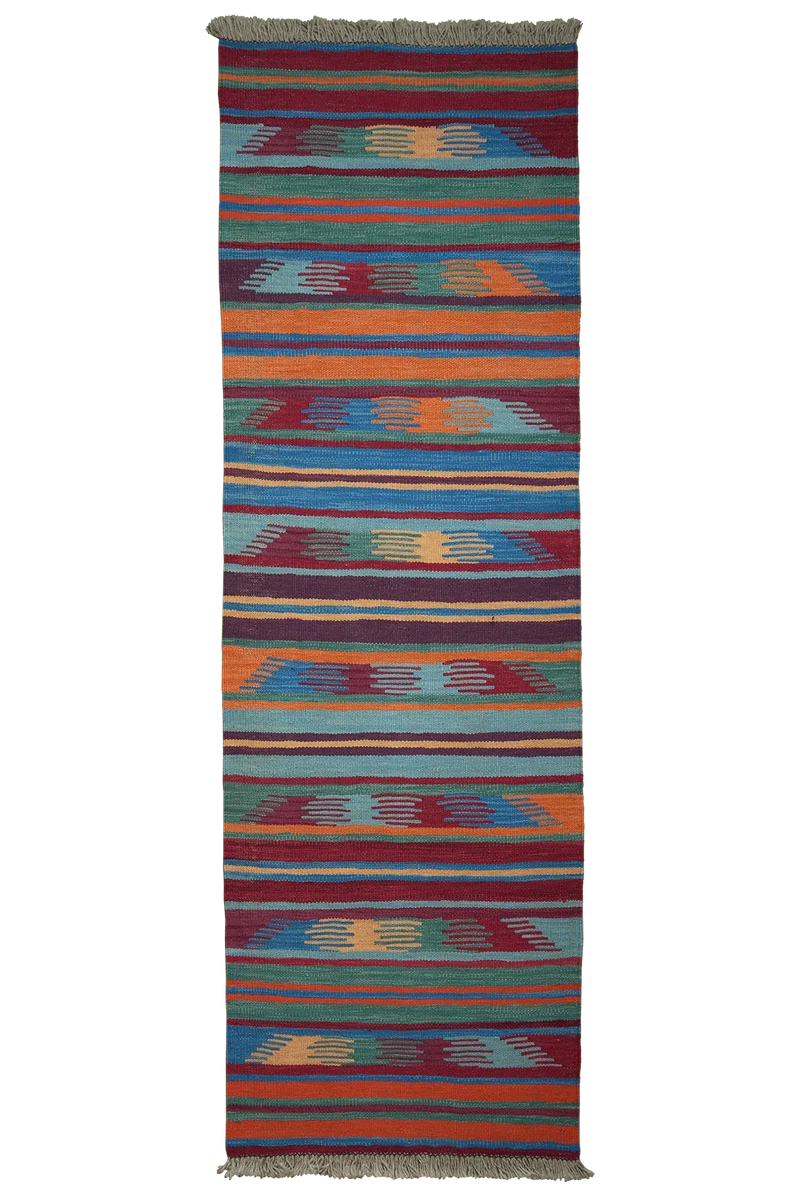 Kelim Gashgai · Handgewebt – Bunt, 197x63 cm