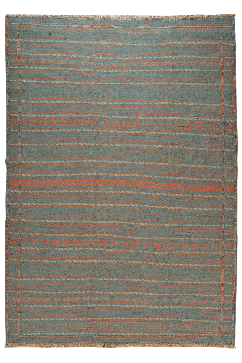 Kelim Kordi · Handgewebt – Blau, 246x172 cm