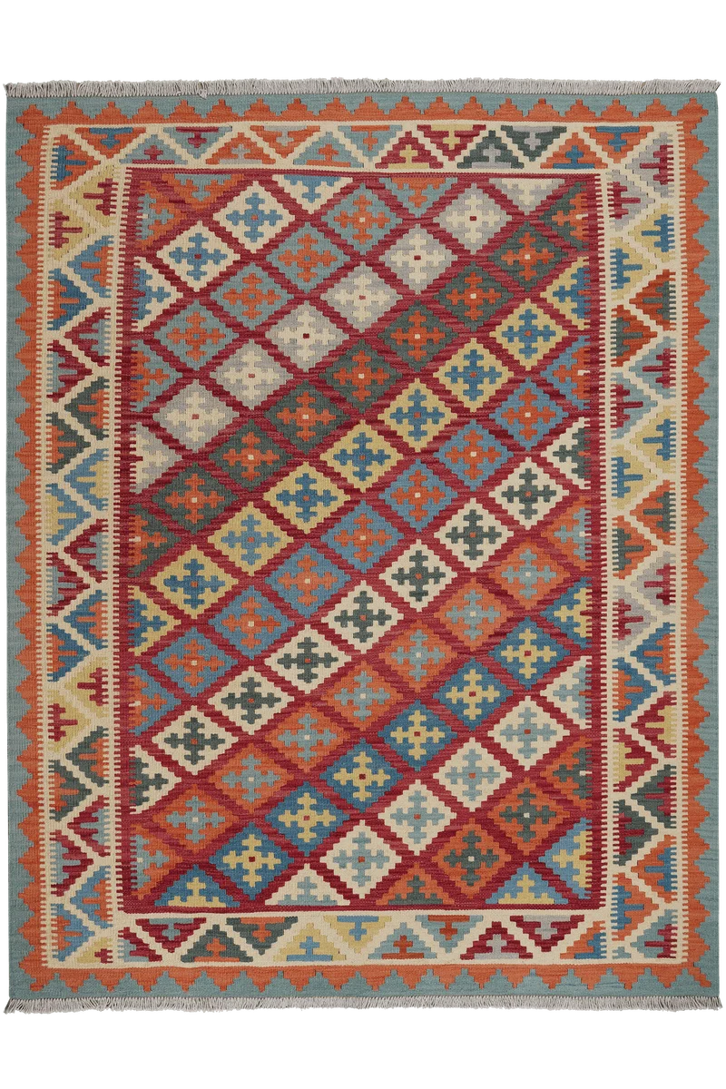Kelim Gashgai · Handgewebt – Rot, 198x158 cm
