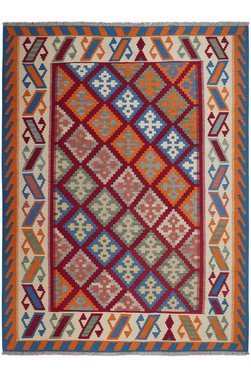 Kelim Gashgai · Handgewebt – Rot, 235x177 cm