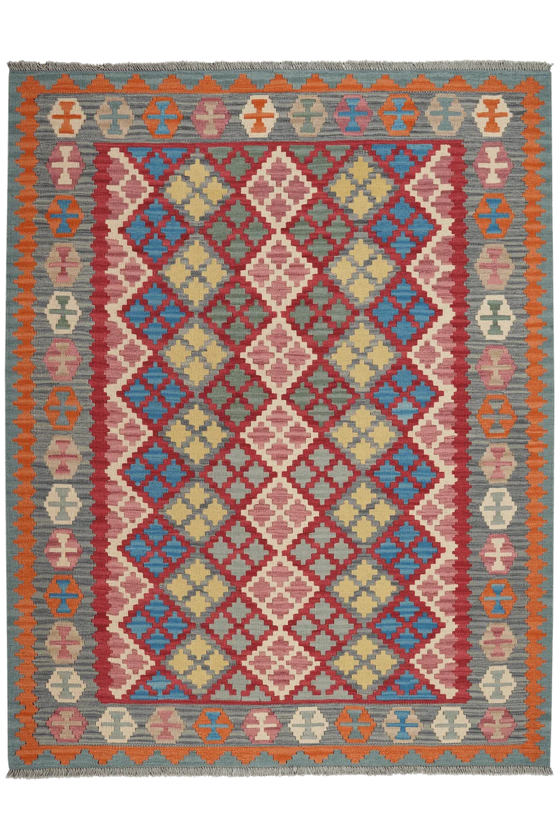Kelim Gashgai · Handgewebt – Rot, 207x161 cm