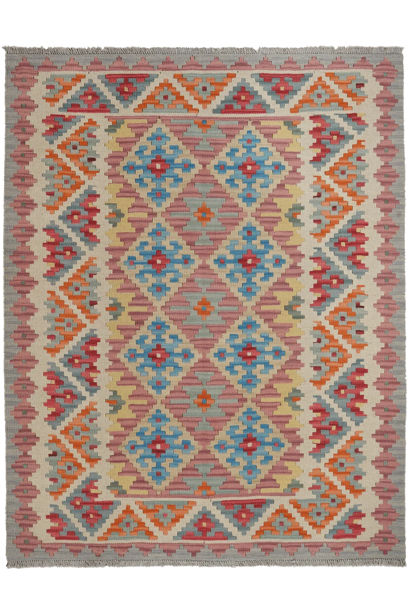 Kelim Gashgai · Handgewebt – Rosa, 200x155 cm