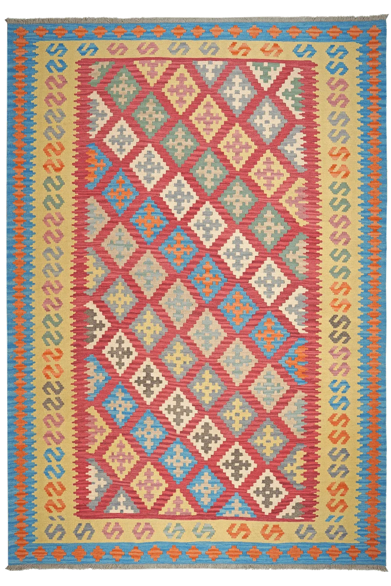 Kelim Gashgai · Handgewebt – Rot, 297x206 cm