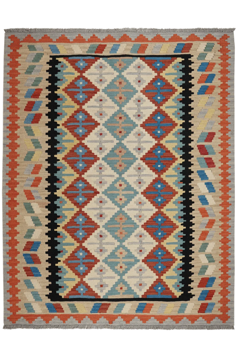 Kelim Gashgai · Handgewebt – Beige, 195x154 cm