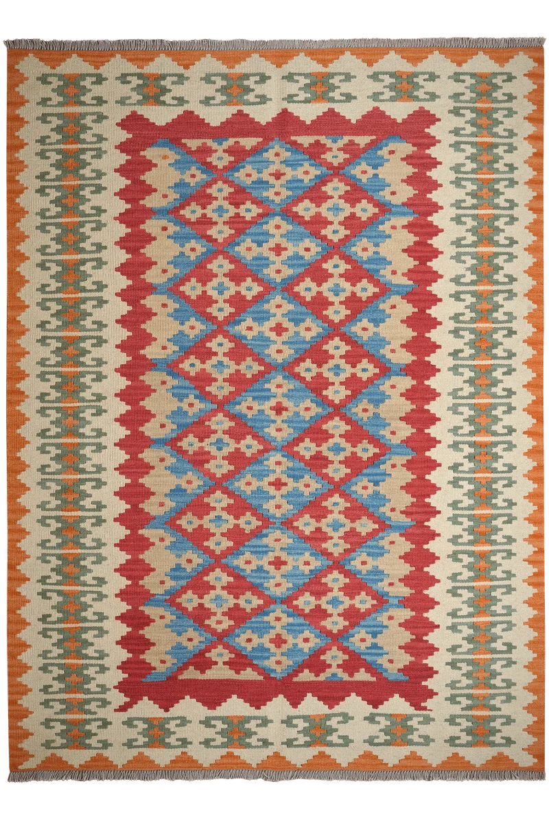Kelim Gashgai · Handgewebt – Rot, 232x172 cm