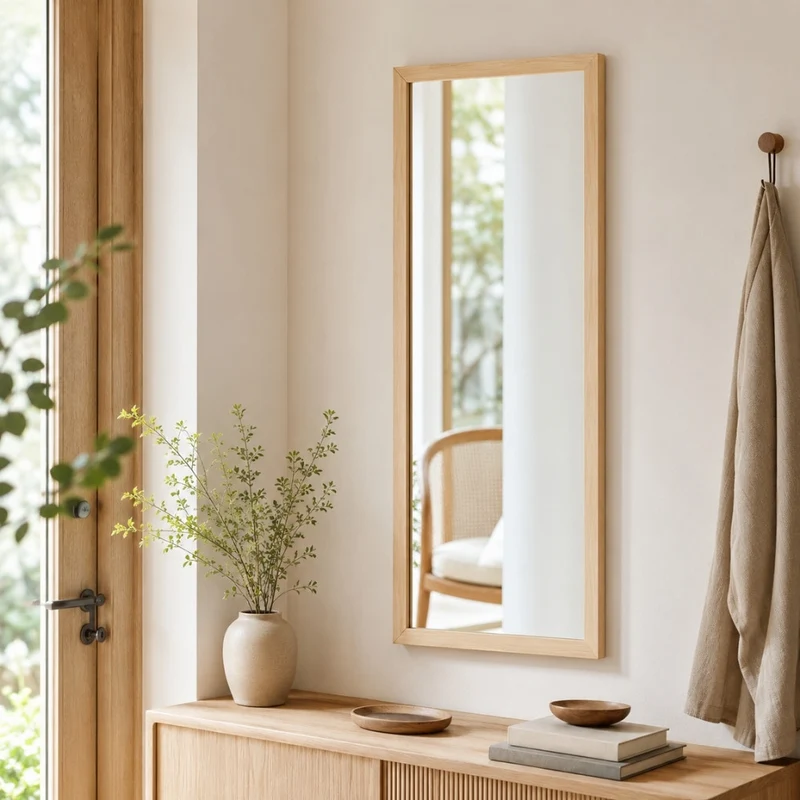 Eleganter Spiegel ARIZONA 110x45cm Wandspiegel natural Holzrahmen