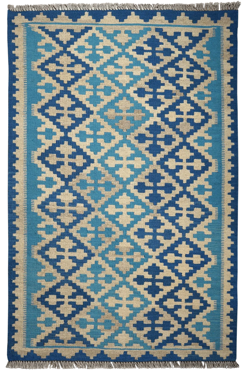 Kelim Gashgai · Handgewebt – Blau, 160x104 cm