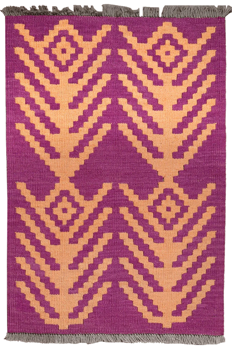 Kelim Gashgai · Handgewebt – Violett, 93x62 cm