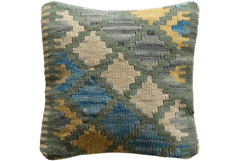 Kelim Kissen · Handgefertigt – Bunt, 40x40 cm