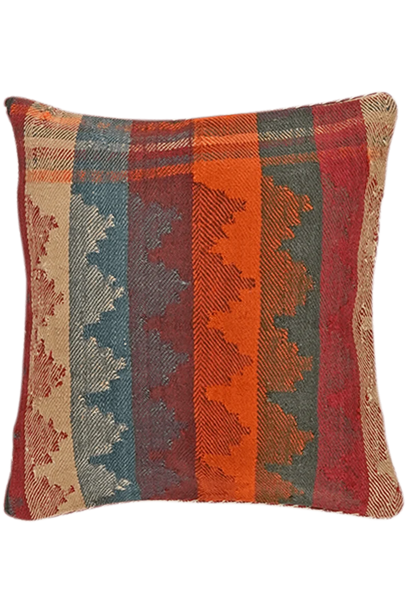 Kelim Kissen · Handgefertigt – Bunt, 50x45 cm