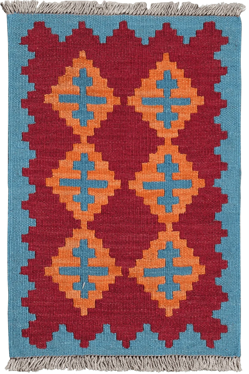 Kelim Gashgai · Handgewebt – Rot, 62x42 cm