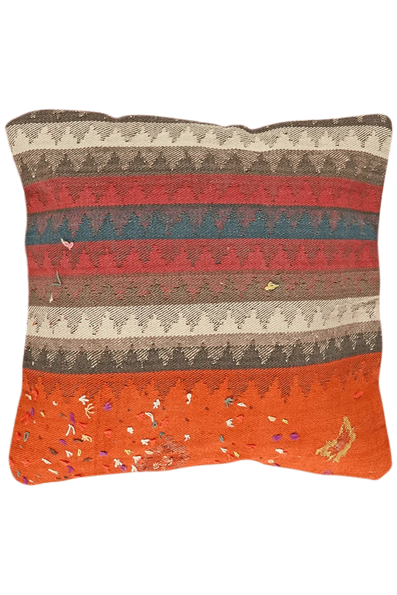 Kelim Kissen · Handgefertigt – Bunt, 65x65 cm