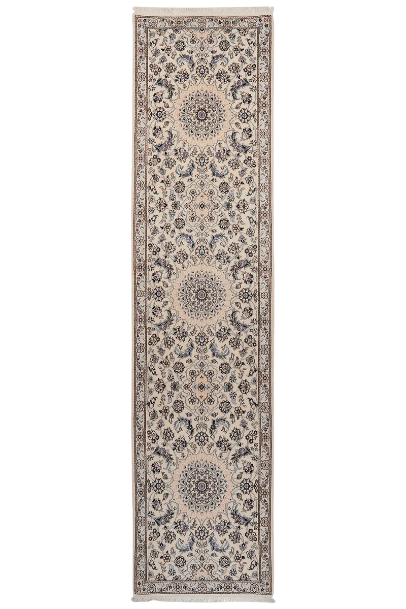 Nain 9La · Handgeknüpft – Beige, 345x84 cm