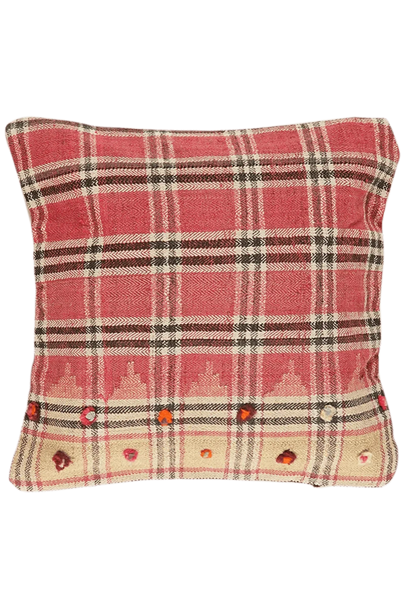 Kelim Kissen · Handgefertigt – Bunt, 65x65 cm