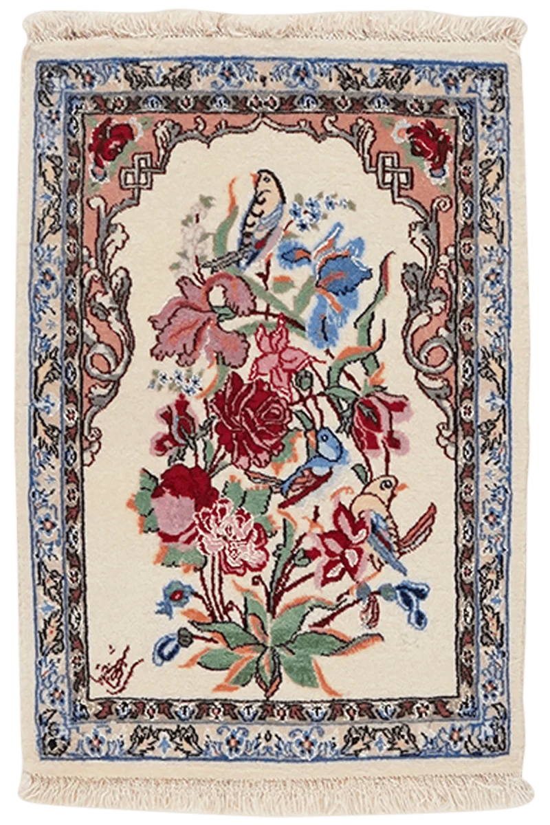 Isfahan · Handgeknüpft – Beige, 55x39 cm