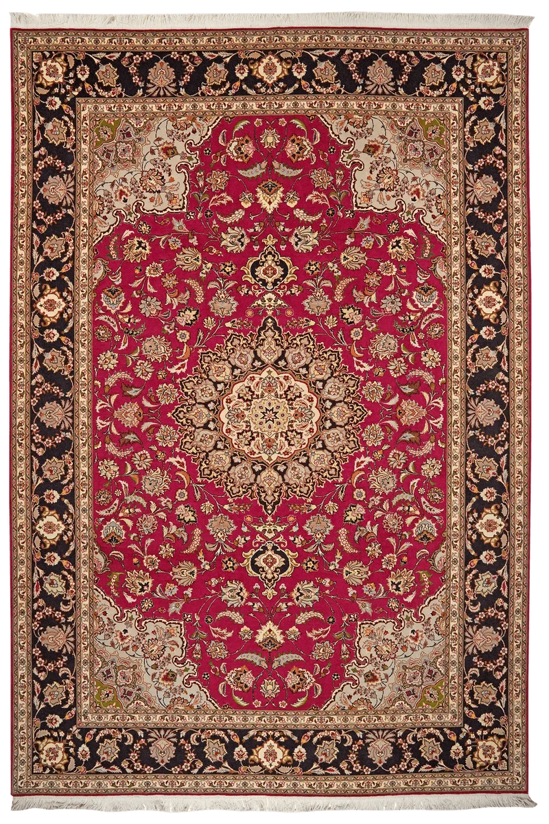 Tabriz 50 Raj · Handgeknüpft – Rot, 294x201 cm