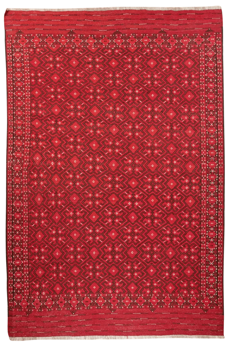 Kelim Turkman · Handgewebt – Rot, 337x225 cm