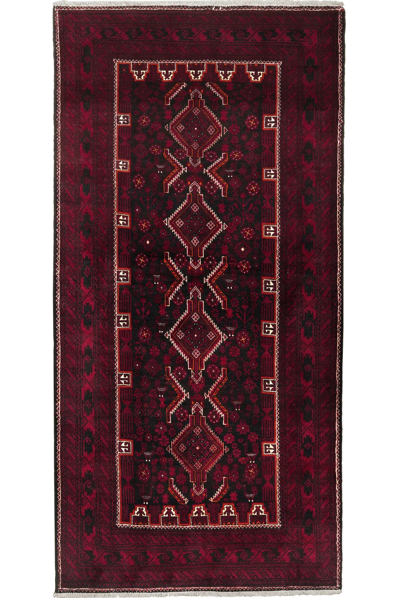 Belutch · Handgeknüpft – Schwarz, 217x107 cm