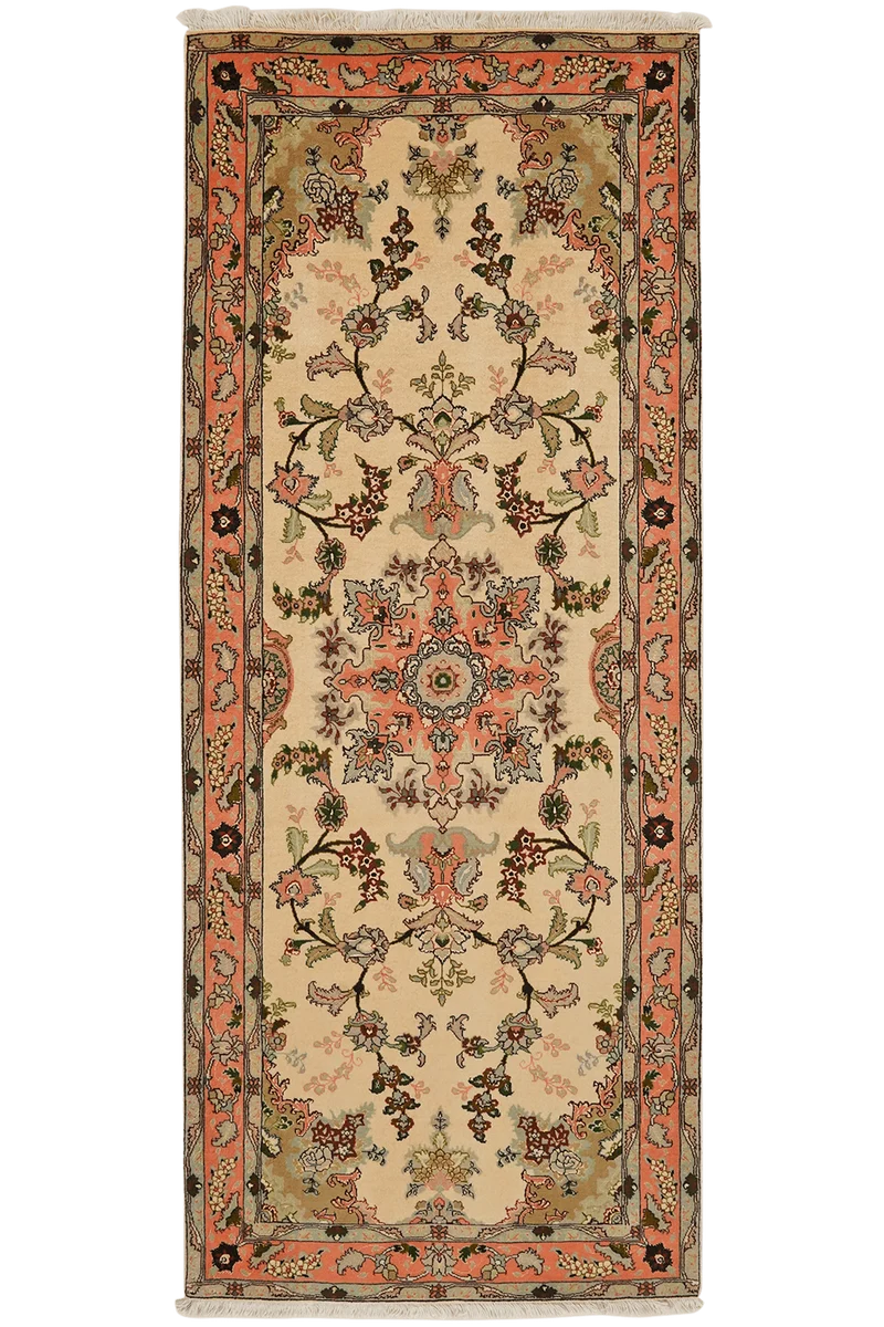 Tabriz 50 Raj · Handgeknüpft – Beige, 205x83 cm