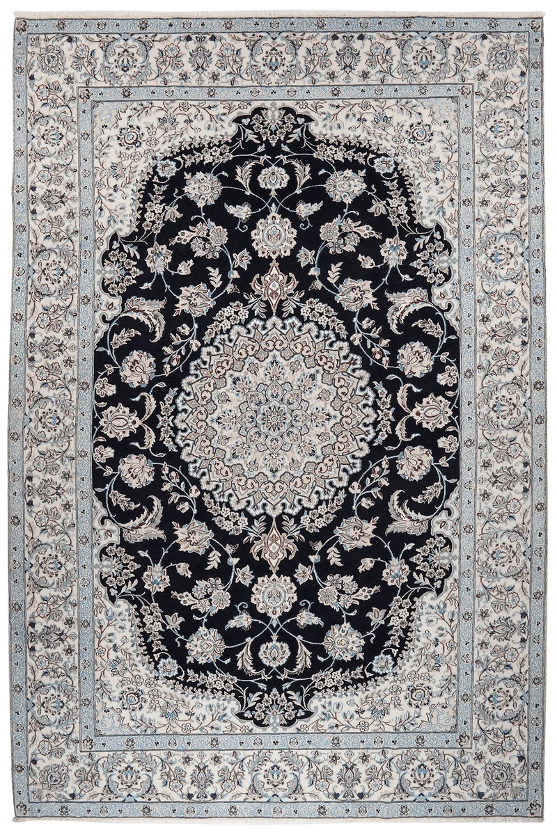 Nain 9La · Handgeknüpft – Blau, 311x210 cm
