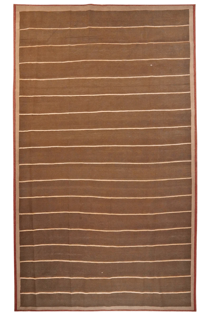 Kelim Afshar · Handgewebt – Braun, 379x224 cm